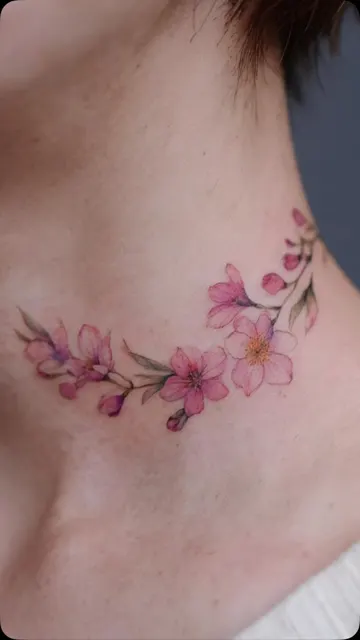 Cherry blossom vine tattoo design